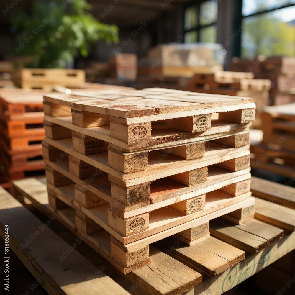 wooden pallets in warehouse wooden pallets in warehouse