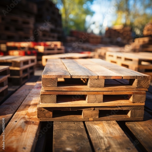 wooden pallets in warehouse