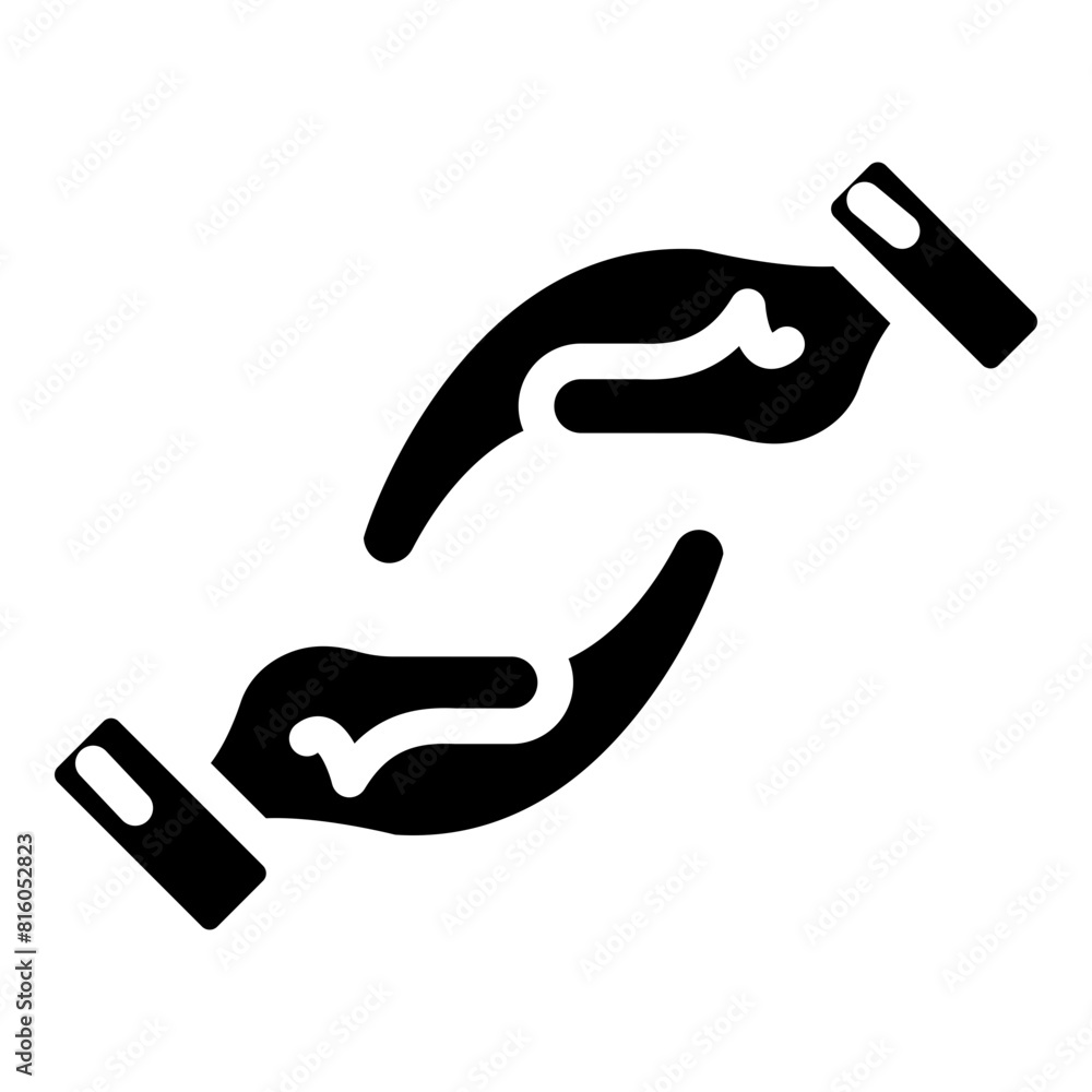 Fototapeta premium Helping Hands Glyph Icon Design