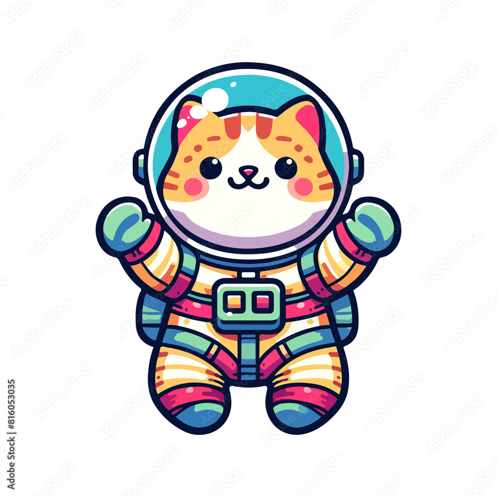 cute icon character cat astronaut cute icon character cat astronaut
