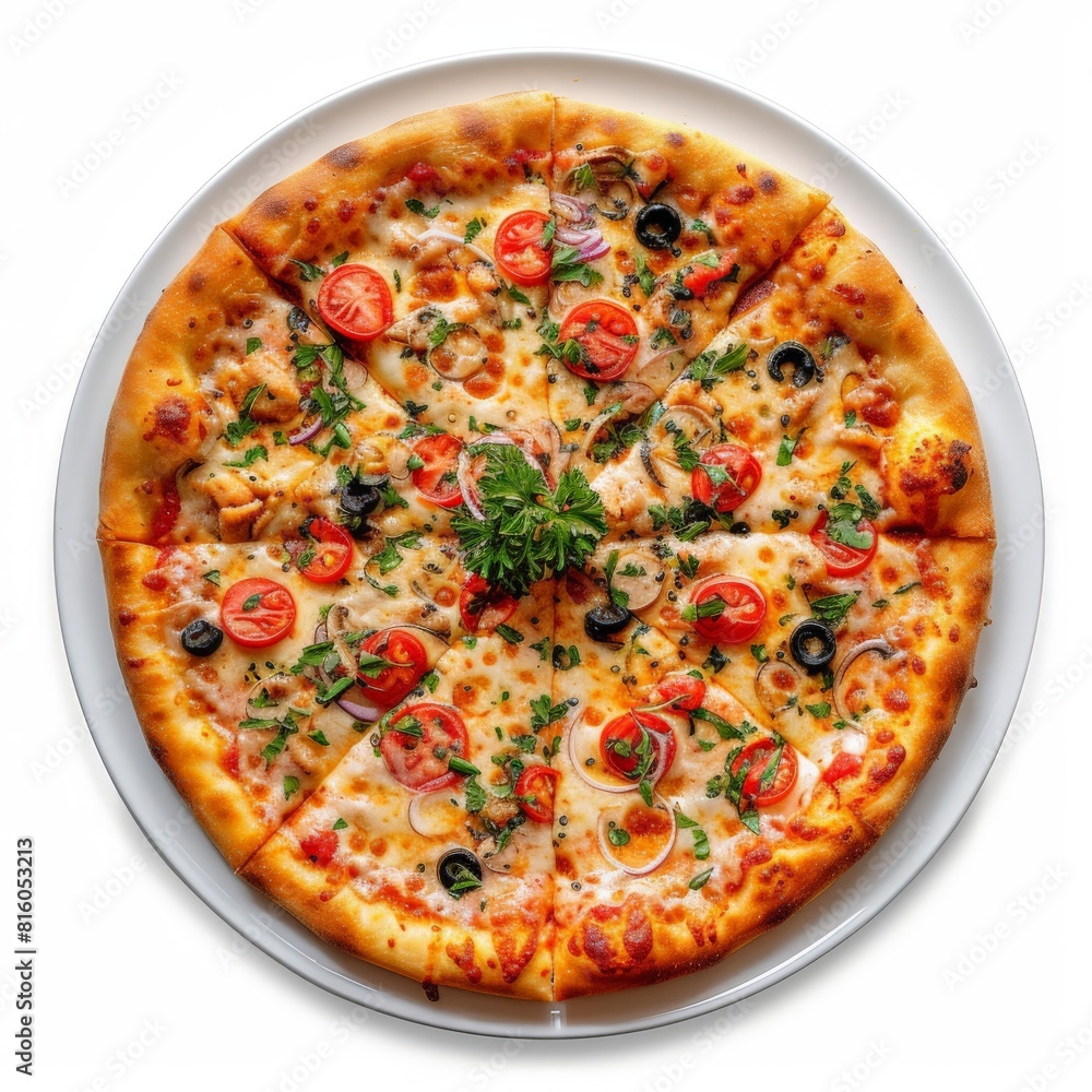 A Hyper-Realistic Capture of Veg Pizza A Hyper-Realistic Capture of Veg Pizza