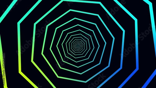 4k Abstrack seampless looping green neon rhombus tunel background. photo