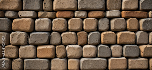 Cobblestone stacked wall background  Stone wall texture