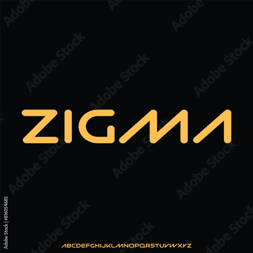 futuristic modern elegant font alphabet vector