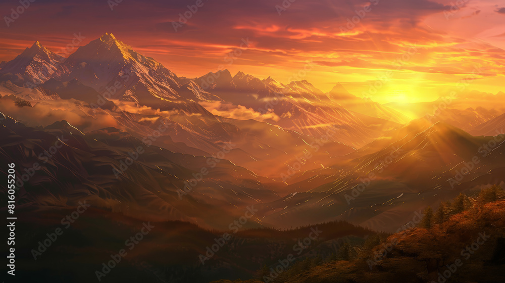 Obraz premium sunrise in the mountains