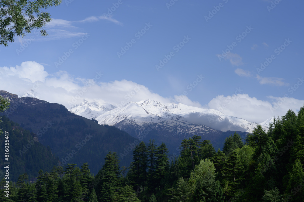 Mountain Peaks from Manali, Himachal Pradesh, India Mountain Peaks from Manali, Himachal Pradesh, India