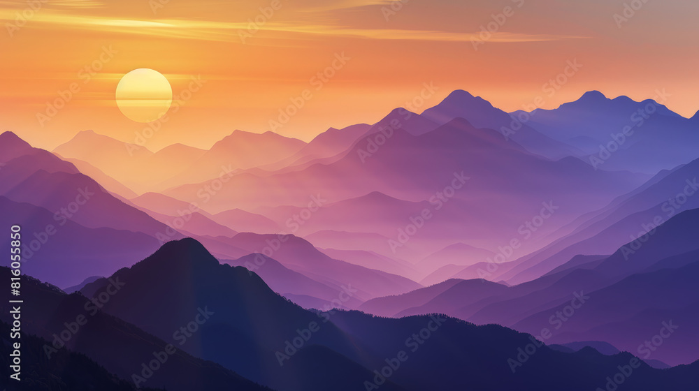 Fototapeta premium sunrise in the mountains
