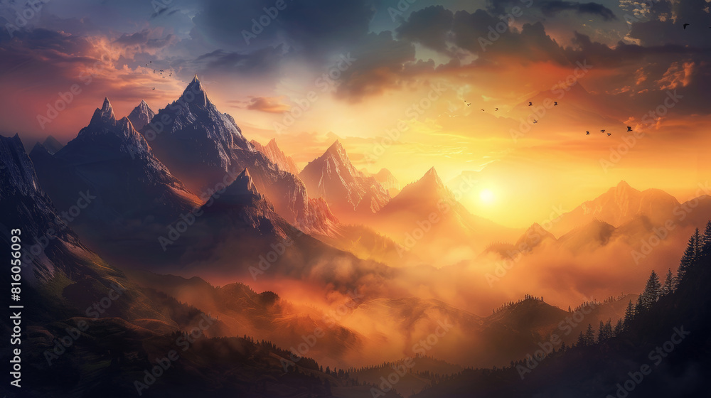 sunrise in the mountains sunrise in the mountains