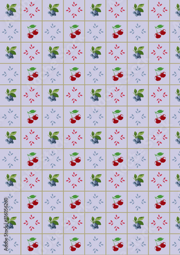 abstract pattern with leaves and flowers