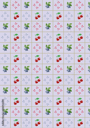 abstract pattern with leaves and flowers