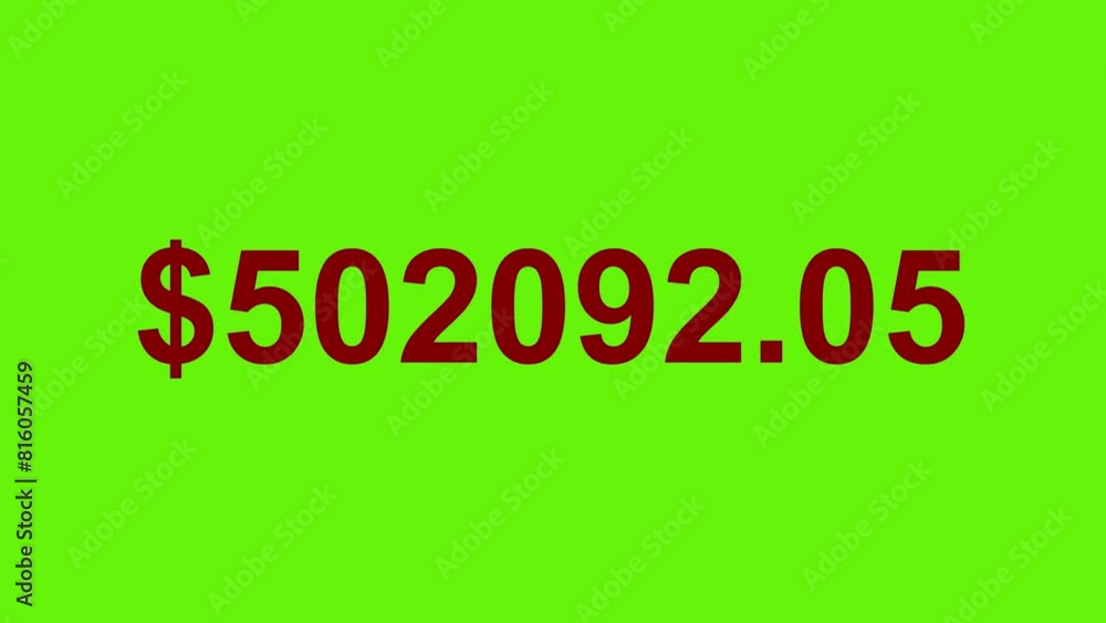 Finance counter US money, numbers increasing up to 100000, animation on green screen in 4K. Finance counter US money, numbers increasing up to 100000, animation on green screen in 4K.