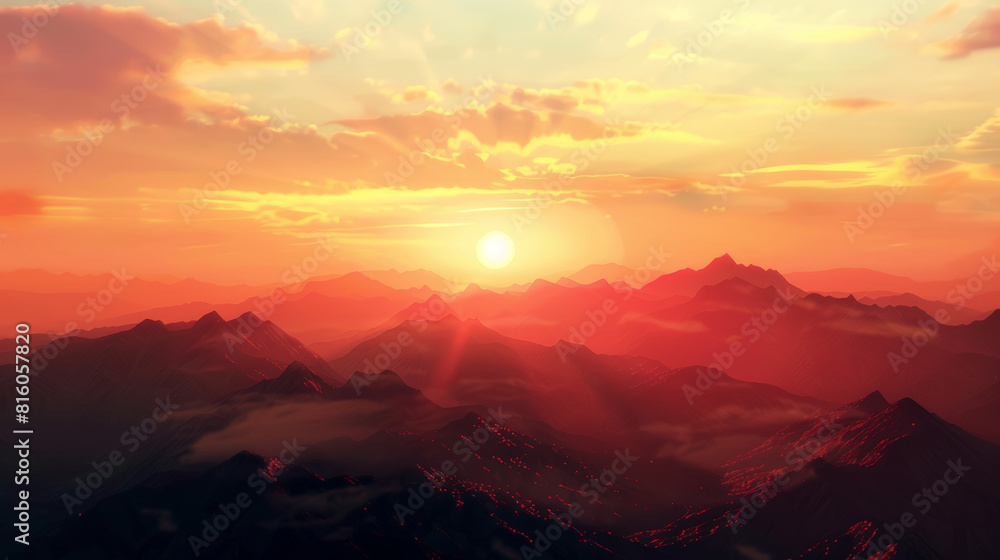 Fototapeta premium sunset in the mountains