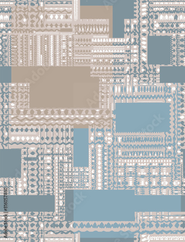 Indigo vector tie dye seamless pattern. Abstract watercolor. Natural tiles. Organic texture.Watercolour print. Japan folk rug textile. Japanese seamless natural texture. Indigo batik