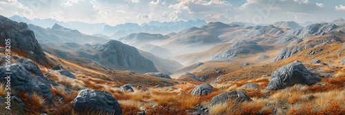 mountains brown orange height sky realistic nature and landscape