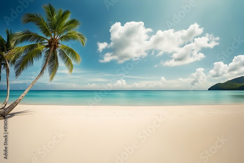 Beautiful empty tropical beach and sea landscape background 