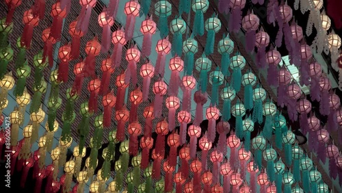 Wallpaper Mural Lanna lanterns at night, Yi peng Thai lantern festival in Thailand. Torontodigital.ca