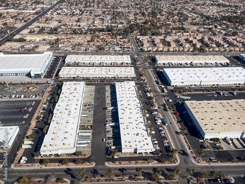 Photography Aerial photo of warehouse and distribution centers near the Las Vegas Internatio