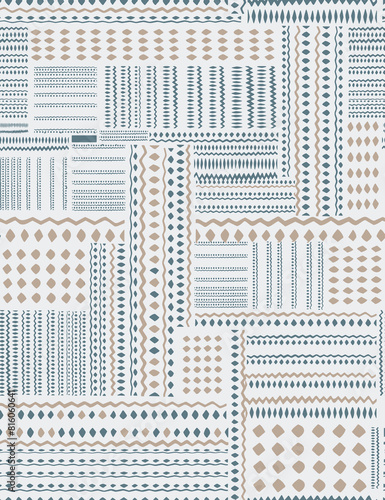 Motif ethnic handmade beautiful Ikat art.Ikat ethnic tribal, boho colors seamless wallpaper. Ethnic Ikat abstract background art.Illustration for greeting cards, printing and other design project.