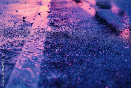A closeup of the texture on an asphalt surface at sunset, with shadows cast