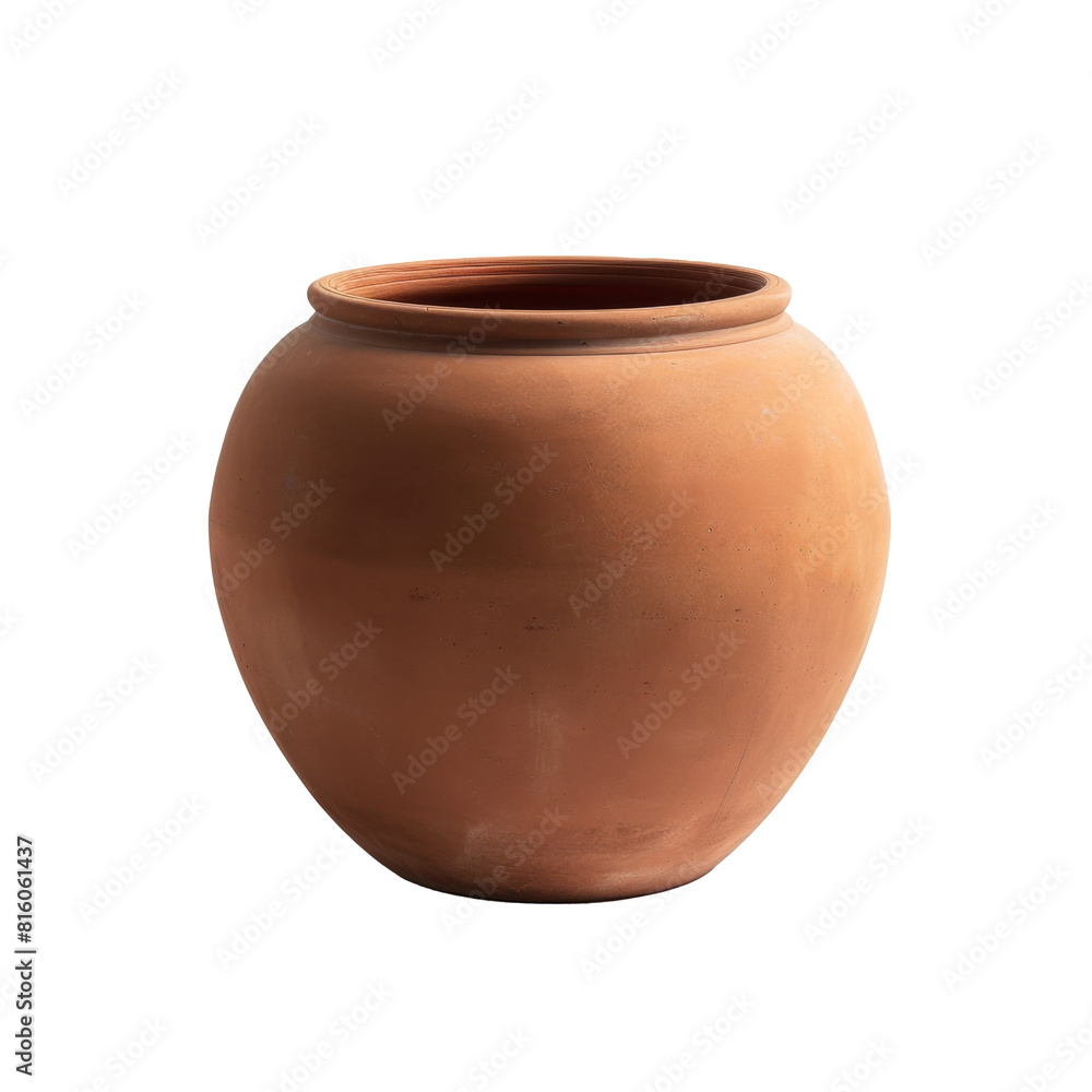 Empty unpainted clay pot isolated on white
Empty unpainted clay pot isolated on white