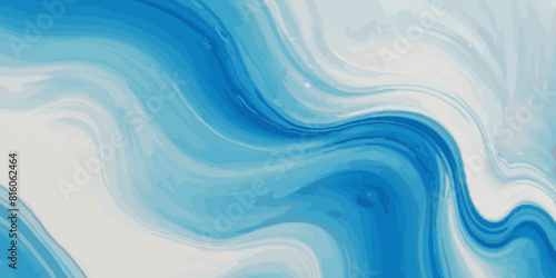 Beautiful soft blue sea water, ocean wave background. Soft blue and white hand printed creative marble texture ocean background.