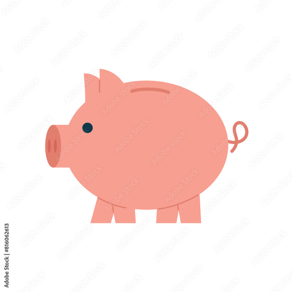 Pig piggy bank with coins. Saving money concept. Accumulation money with a toy piggy bank Pig piggy bank with coins. Saving money concept. Accumulation money with a toy piggy bank