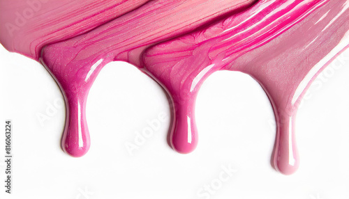 Close up of nail polish on white background with copy space for text