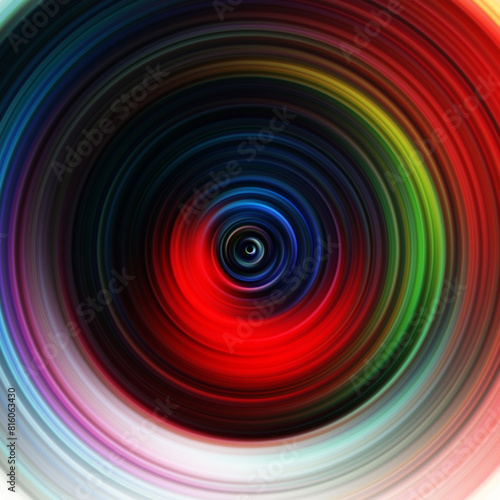 Colorful radial motion effect. Abstract rounded background. Color curves and sphere. Multi color gradient rings and circles wallpaper. Colored texture backdrop and banner.