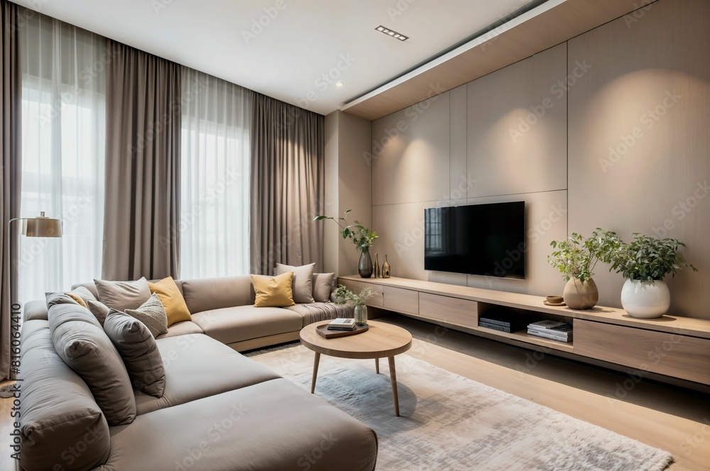 Minimalist living room - Generative AI Minimalist living room - Generative AI