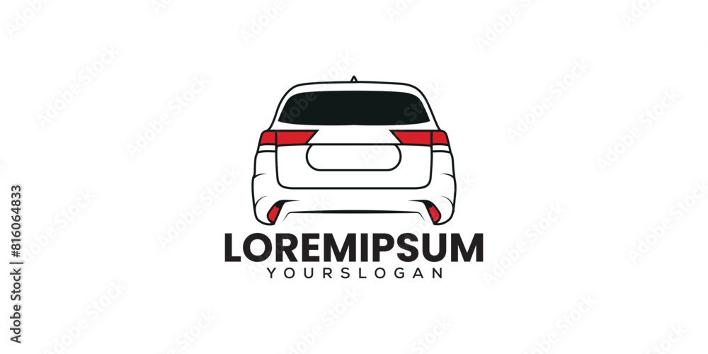 Car back Minimal Line art logo Car back Minimal Line art logo