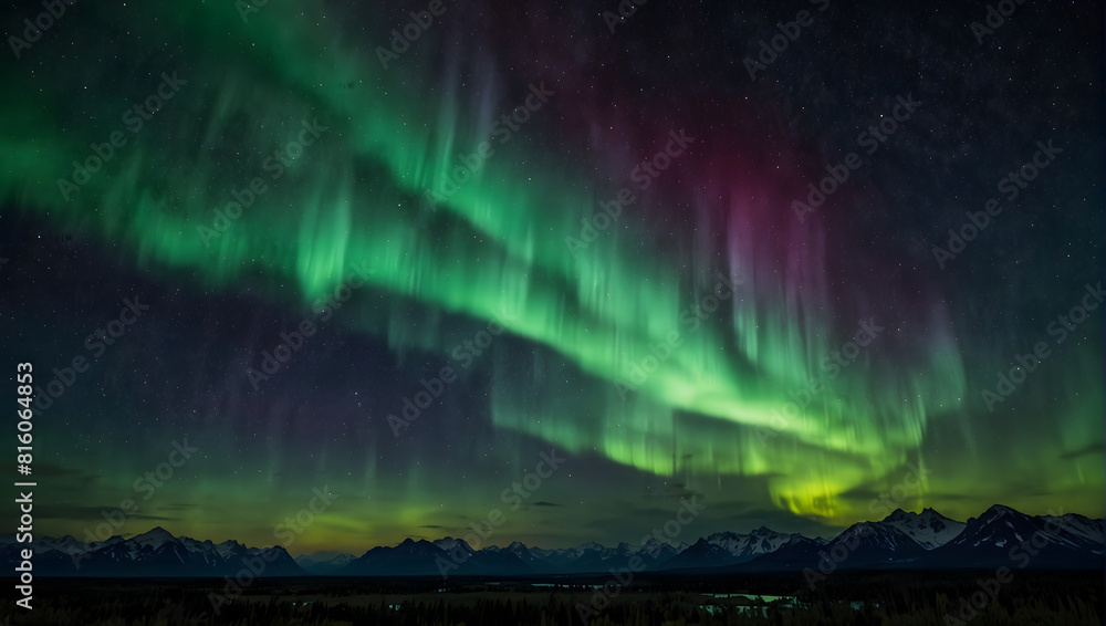 aurora in the mountains