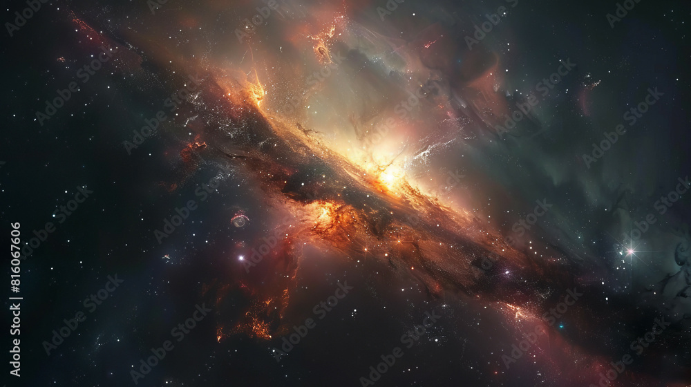 Fototapeta premium Hyper-Realistic Beauty Impressive Galaxy Nebula Captured in Stunning Detail and Splendor