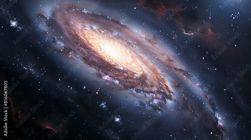 Fototapeta premium Hyper-Realistic Beauty Impressive Galaxy Nebula Captured in Stunning Detail and Splendor