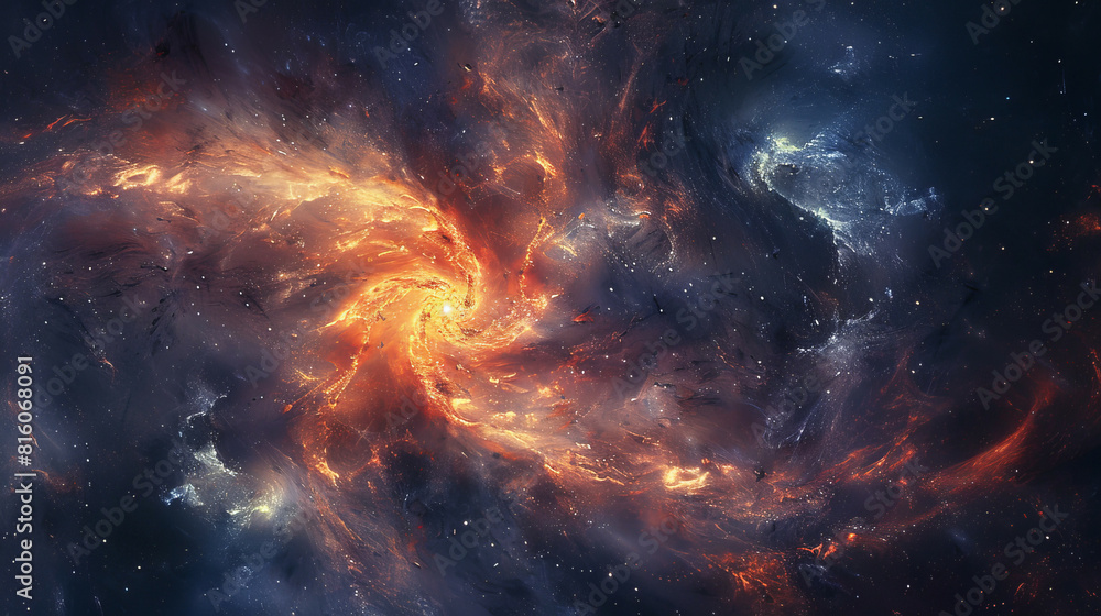 Fototapeta premium Hyper-Realistic Beauty Impressive Galaxy Nebula Captured in Stunning Detail and Splendor
