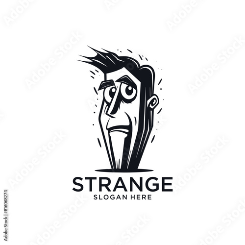 Strange boy logo vector illustration