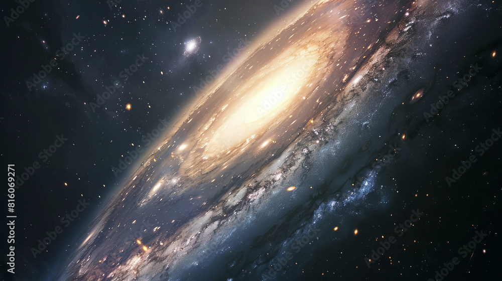 Obraz premium Hyper-Realistic Beauty Impressive Galaxy Nebula Captured in Stunning Detail and Splendor