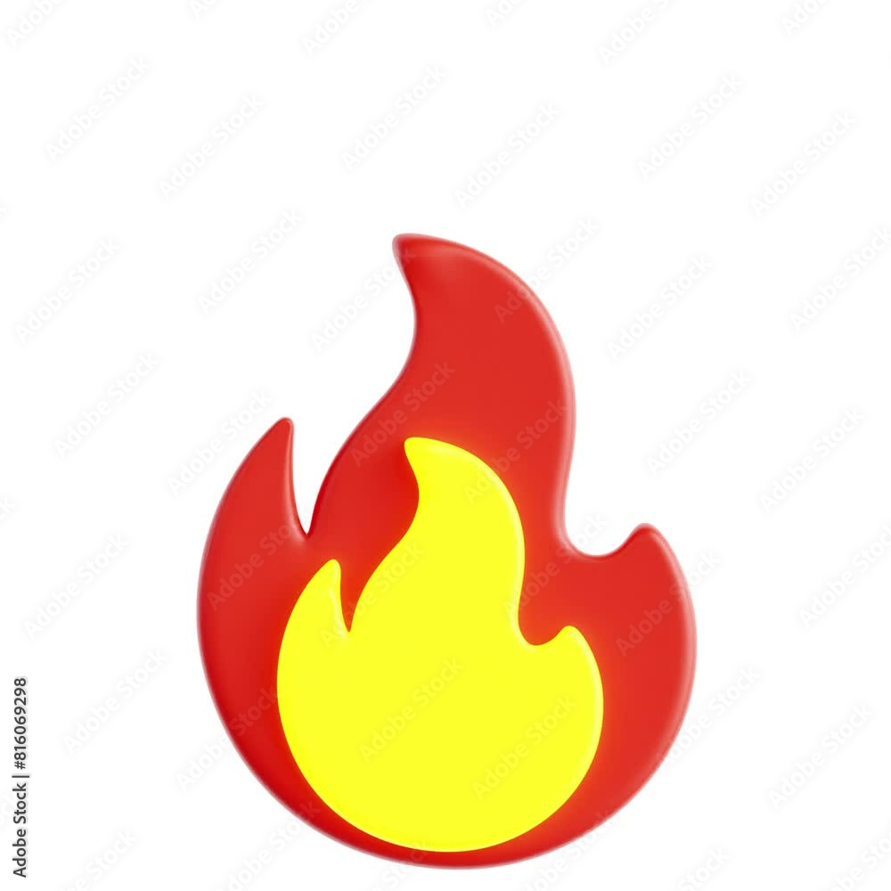 Vivid Fire Icon Isolated on White Background Vivid Fire Icon Isolated on White Background