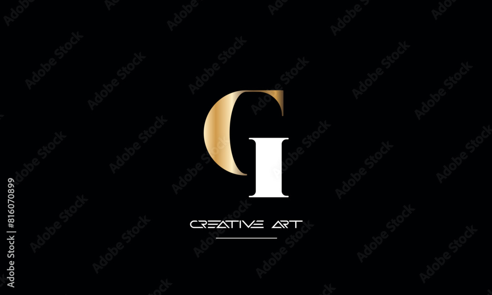 GI, IG, G, I abstract letters logo monogram GI, IG, G, I abstract letters logo monogram