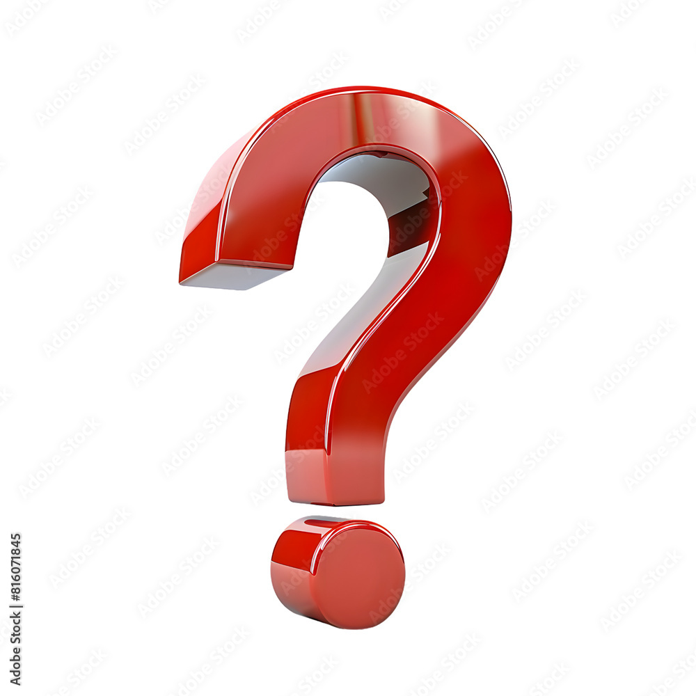 3D red question mark isolated on transparent background 3D red question mark isolated on transparent background