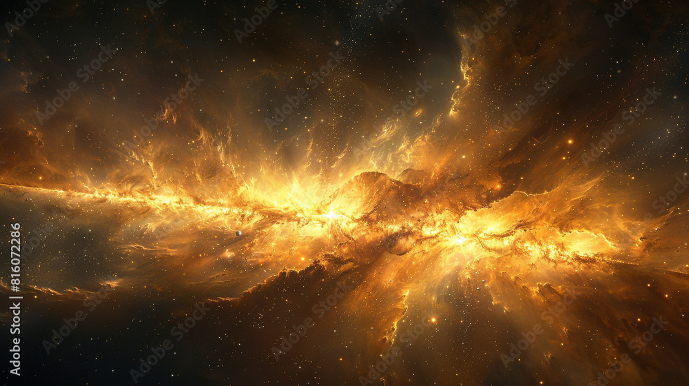 Fototapeta premium Cosmic Cradle Interstellar Landscape of a Stellar Nursery, Capturing the Birth of Stars and Galactic Evolution