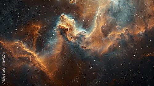  Cosmic Cradle Interstellar Landscape of a Stellar Nursery, Capturing the Birth of Stars and Galactic Evolution