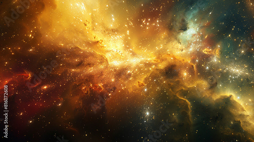  Cosmic Cradle Interstellar Landscape of a Stellar Nursery, Capturing the Birth of Stars and Galactic Evolution