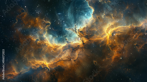  Cosmic Cradle Interstellar Landscape of a Stellar Nursery, Capturing the Birth of Stars and Galactic Evolution