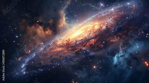 Cosmic Splendor Interstellar Impression of a Distant Galaxy  Unveiling the Majesty of the Universe