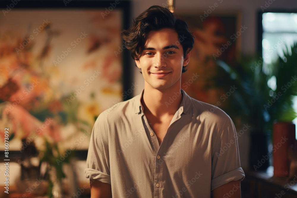 Fototapeta premium stylish young man wearing Casual shirt