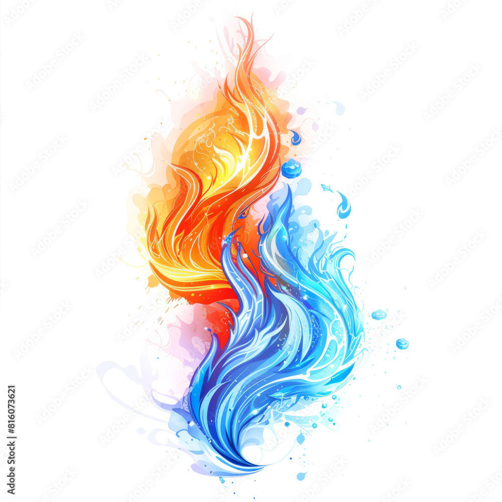 Elemental Magic:power of fire, water, air with elemental-themed light effects . Elemental Magic:power of fire, water, air with elemental-themed light effects .
