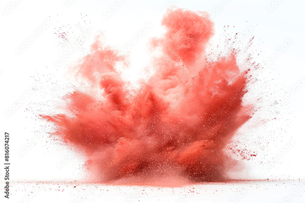 burst of color and energy stunning dust bomb on a white background.