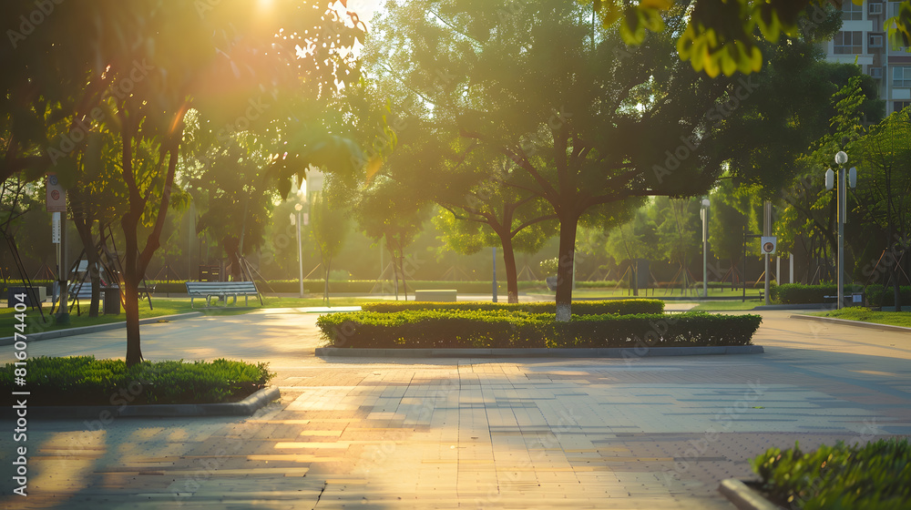 Obraz premium Nice modern leisure city park : Generative AI