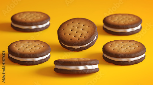 Double Chocolate Delight: Cream-Filled Cookie Sandwiches