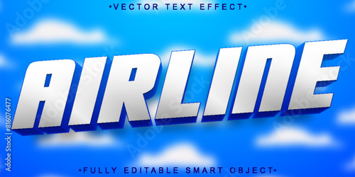 Airline Pilot Plane Vector Fully Editable Smart Object Text Effect